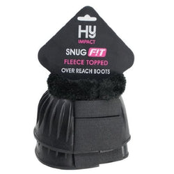 Hy Equestrian Fleece Topped SnugFit Over Reach Boots Rubber Bell Anti Rub Cuff
