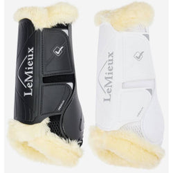 LeMieux Motionflex Fleece Edge Dressage Boots Schooling Protection Black/White
