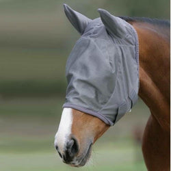 Mark Todd Lightweight Mesh Protective Fly Mask with Ears Grey Cob SALE