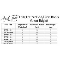 Mark Todd Long Leather Dress Riding Boot Black Standard/Short/Wide 37-45