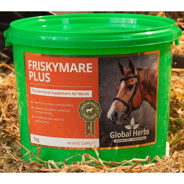 Global Herbs FriskyMare Plus Hormonal Mare Behavior Calming Horse Supplement 1kg