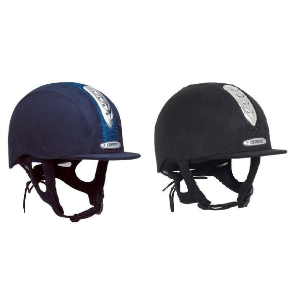 Champion Junior X-Air Dazzle Plus Riding Hat Glitter Black Navy 6 1/4'-7 3/4'