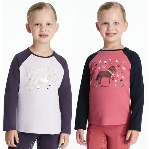 LeMieux Mini Jamie Long Sleeve Top Kids Winter Layer Jersey Jumper Shirt Age3-10