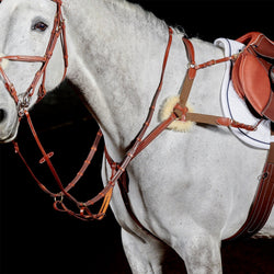 Whitaker Valencia 5 Point Elastic Fancy Stitched Leather Breastplate Black/Brown