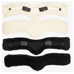 LeMieux Merino+ Anatomic Dressage Girth Cover Shaped Soft Wool Black/Natural