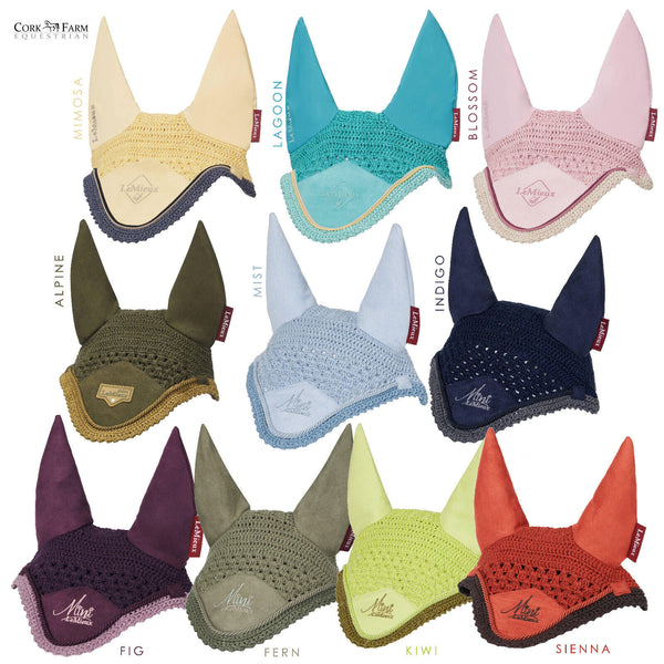 LeMieux Mini Fly Hood Crochet Ear Net Veil Little Kids Small Pony Kiwi/Marine SALE