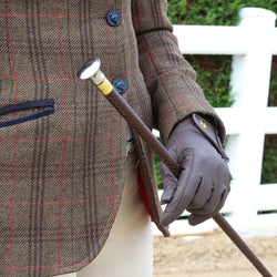 Supreme Products Plaited Show Cane Leather Covered Showing Whip With MushroomCap