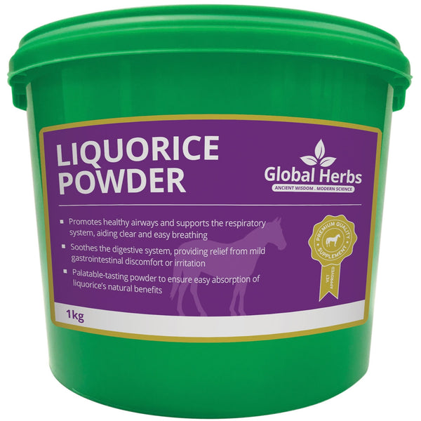 Global Herbs Liquorice Powder Herbal Anti-Inflammatory and Airway Horse Supplement