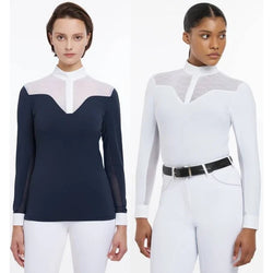 LeMieux Emily Long Sleeve Show Shirt Technical Wicking CrepeMesh Competition Top