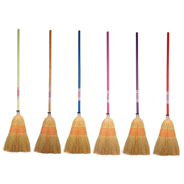 Faulks and Cox Red Gorilla Corn Broom Large Natral Bristle Sweeping Home Yard