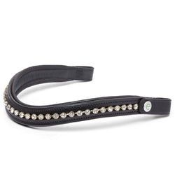 EcoRider Freedom Browband Dipped Leather Brow Band Silver Crystal Diamante Bling