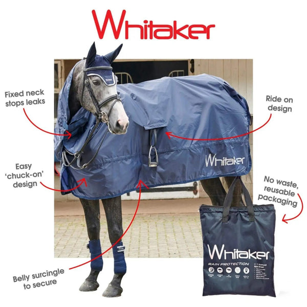 Whitaker Rothwell Roll Up Waterproof Breathable Rainsheet Riding Rug Navy XS-XL