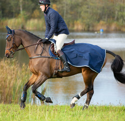 Horseware Rambo Waterproof Competition Exercise Sheet Fleece Rug Navy S-XL