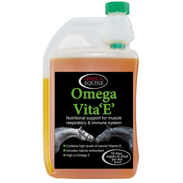 Omega Equine Vita E Liquid Vitamin E Supplement Antioxidant and Muscle Health 1L