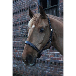 Gallop Premium Padded Leather Headcollar Halter Brass Buckles Brown Pony-XFull