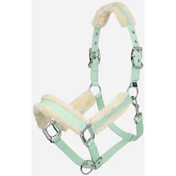 LeMieux Harlow Plush Headcollar Fur Lined Adjustable Softmint/Pink Mini/Pony/Cob