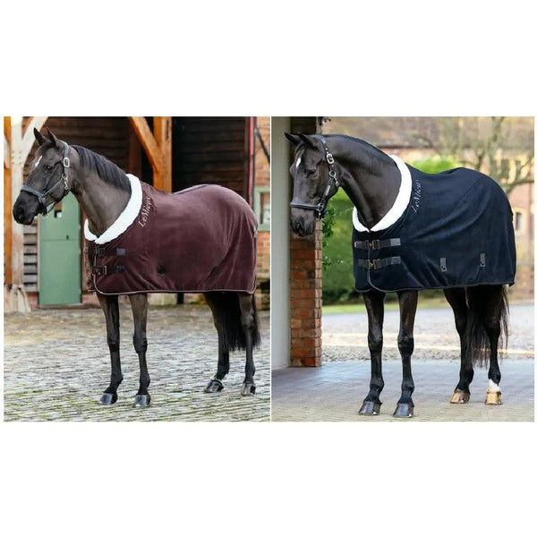 LeMieux Kudos Luxe Fleece Rug Anti Pill Polar Faux Fur Show Blanket Damson/Black