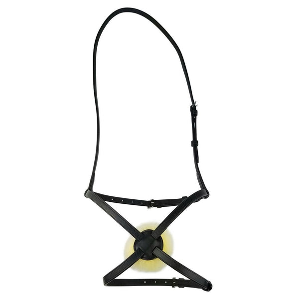 EcoRider Soft Eco Leather Grackle Noseband With Fleece Pad Black/Brown Pony-Full