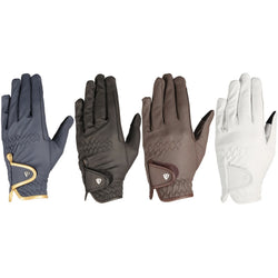 Hy Cottenham Elite Riding Gloves Adults Competition Grip Black Brown White Navy