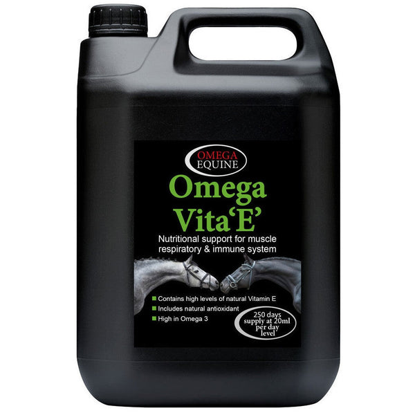 Omega Equine Vita E Liquid Vitamin E Supplement Antioxidant and Muscle Health 5L