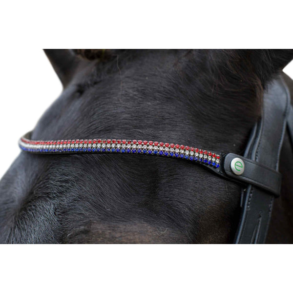 EcoRider Freedom Victoria E-Clasp Eco Leather Browband Red/White/Blue Diamante