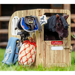 LeMieux Toy Pony Wooden Stable Set Slottable Flat Pack Racks Hooks Hanging Rail