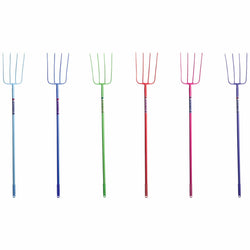 Faulks and Cox Red Gorilla Tubular 4 Prong Manure Fork 48' Shaft Stable and Farm Use