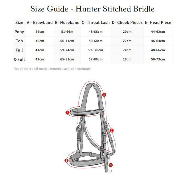 LeMieux Stitched Hunter Bridle + Laced Reins Anatomic Padded Comfort Black/Brown