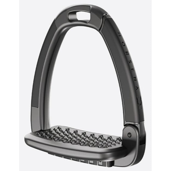 Horsena Swap Stirrups with Double Side Covers and Interchangeable Tread Pad Black
