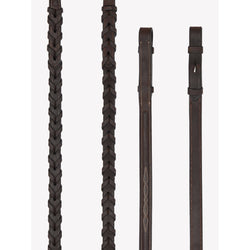 LeMieux Hunter Laced Reins Anti Slip Non-Stretch Fancy Plaited Show Black/Brown
