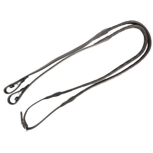 Hy Equestrian Rubber Grip Reins with Billets Pony 1/2'' Full 5/8'' Black/Brown