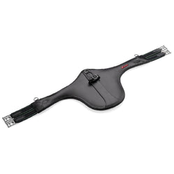 Selleria Equipe Shaped Long Leather Stud Guard Girth GH03 Black/Brown 110-150cm