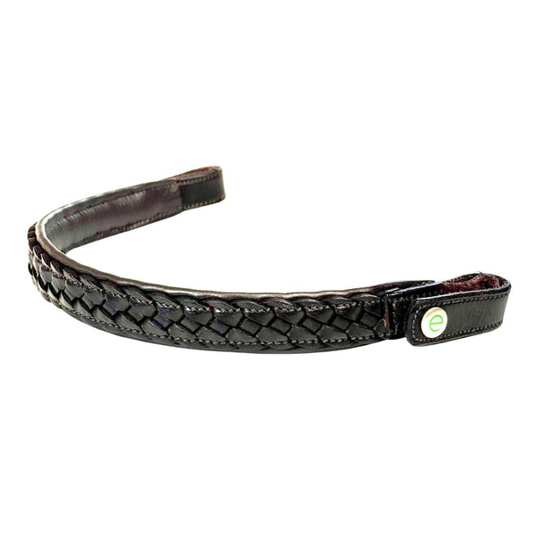 EcoRider Comfort Plaited Browband Padded Eco Leather With E-Clasp Black/Brown