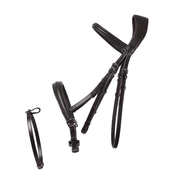 EcoRider SuperLux Bridle Ergonomic Padded Soft Leather Comfort Tack Black/Brown