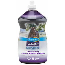Farnam Vetrolin White 'N Brite Shampoo Stain Removing Whitening Horse Dog 946ml