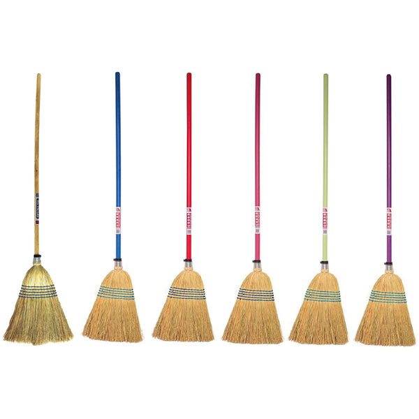 Faulks and Cox Red Gorilla Corn Broom Standard Natral Bristle Sweeping Home Yard