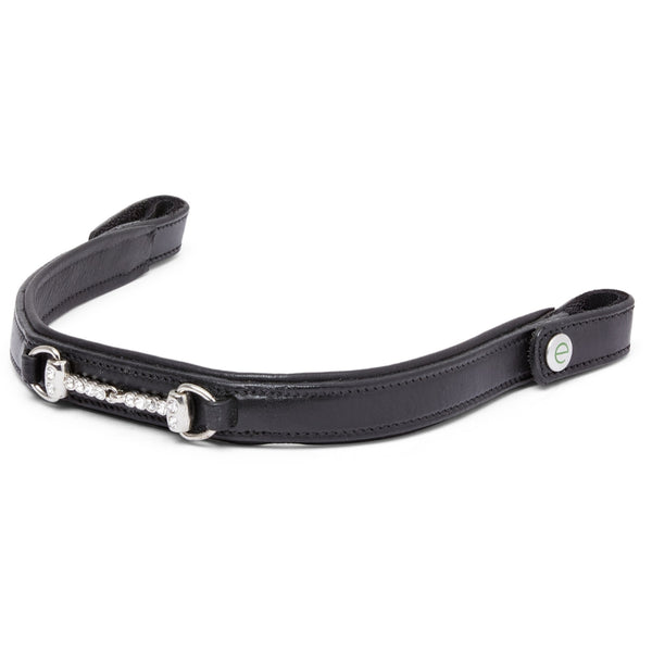 EcoRider Ultra Comfort Snaffle Browband Embellished Straight Leather Black/Brown