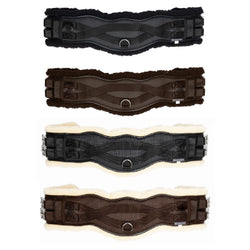 Hy Equestrian Fleece Lined Contoured Dressage Girth Sensitive Black/Brown 22-34'