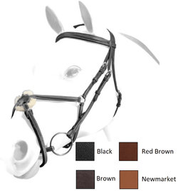 Selleria Equipe Emporio Padded Leather Snaffle Grackle Bridle BRE03 Black Full SALE