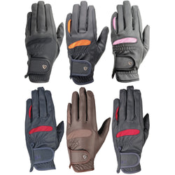 Hy Equestrian Lightweight Riding Gloves Leather Mesh Vent Black Brown Navy XS-XL