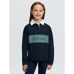 LeMieux Mini Roman Rugby Shirt Kids Long Sleeve Sweatshirt Top Navy Age 3-10