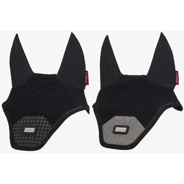 LeMieux Aspen Fly Hood Crochet Veil Close Weave Ear Net Houndstooth/Herringbone