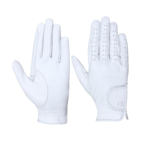 Hy Hy5 Childrens Unisex Leather Kids Smart Competition Riding Gloves White XS-L