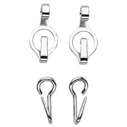 Sprenger Curb Chain Hooks Flat and Standard Stainless Steel Pairs 45065 45071