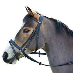 Wintec Synthetic Flash Bridle Lightweight Durable Black/Brown Pony/Cob/Full