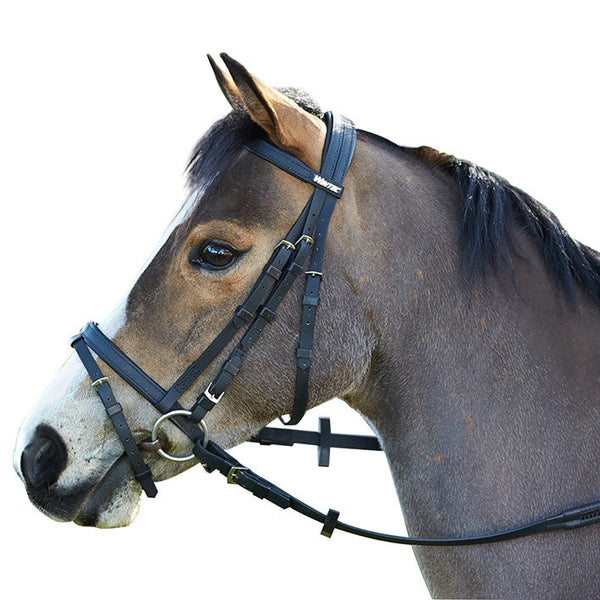 Wintec Synthetic Flash Bridle Lightweight Durable Black/Brown Pony/Cob/Full