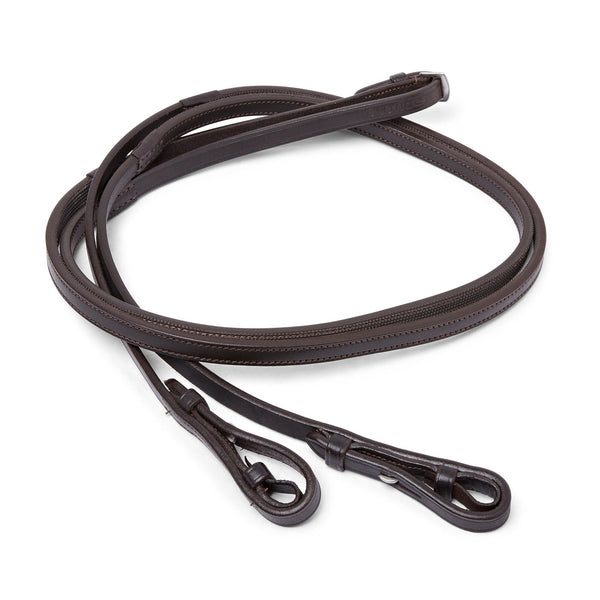 EcoRider Ultra Comfort Inside Grip Reins Half Rubber SoftLeather 5/8 Black/Brown