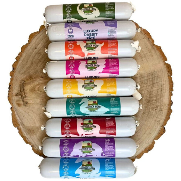 Nova Paddock Farm Luxury Pate Healthy Dog Treat Duck Rabbit Venison Ostrich 400g