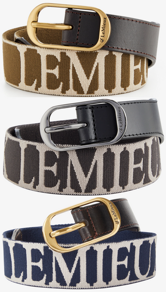 LeMieux Eddie Elasticated Belt DLink Double Buckle Branded Unisex Alpine/Conder