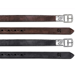 Bates Heritage Stirrup Leathers Non Stretch Slim Line Brown Black 110cm - 160cm